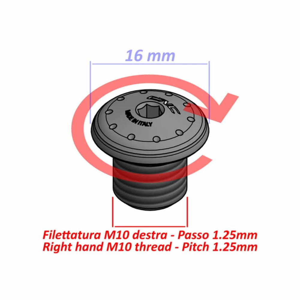 Accessori Vari Tappo Foro Specchio M10 Dx Cnc Racing Mra11b Nero - immagine 2