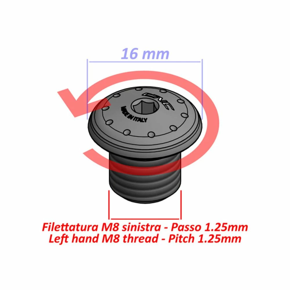 Accessori Vari Tappo Foro Specchio M8 Sx Cnc Racing Mra14r Rosso - immagine 2