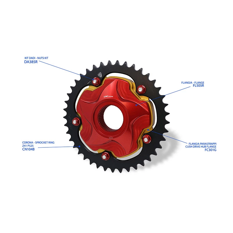 Trasmissioni Flangia Parastrappi Cnc Racing Fc301 Rosso