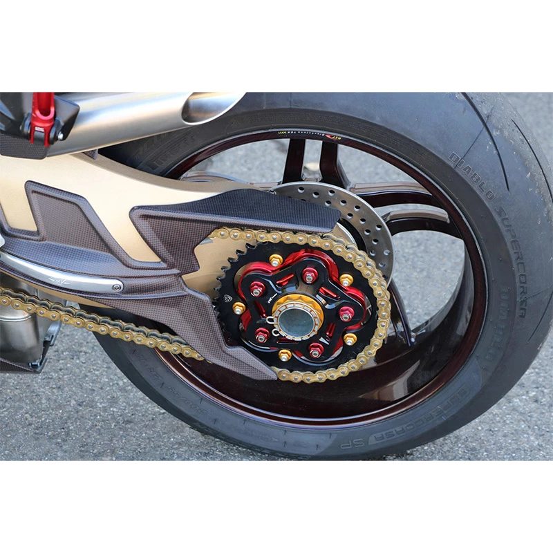 Trasmissioni Flangia Parastrappi Cnc Racing Fc302 Rosso - immagine 2