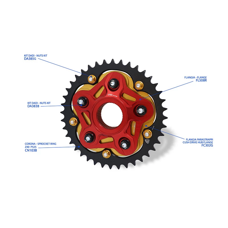 Trasmissioni Flangia Parastrappi Cnc Racing Fc302 Rosso